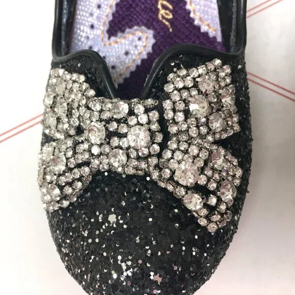 Irregular Choice Black & Silver Rhinestone "Deck The Halls" Shoes - Size 6EU/39E - Picture 9 of 13